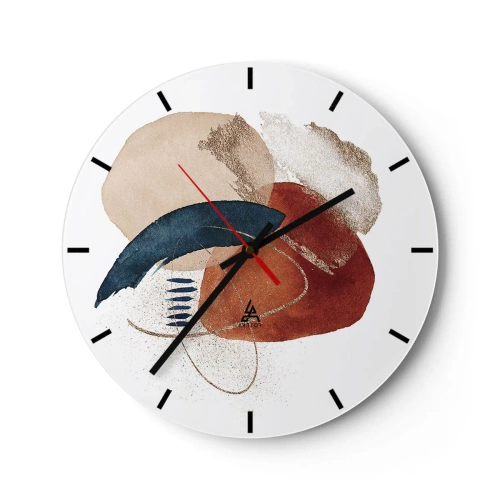 Wall clock - Clock on glass - Oval Composition - 40x40 cm