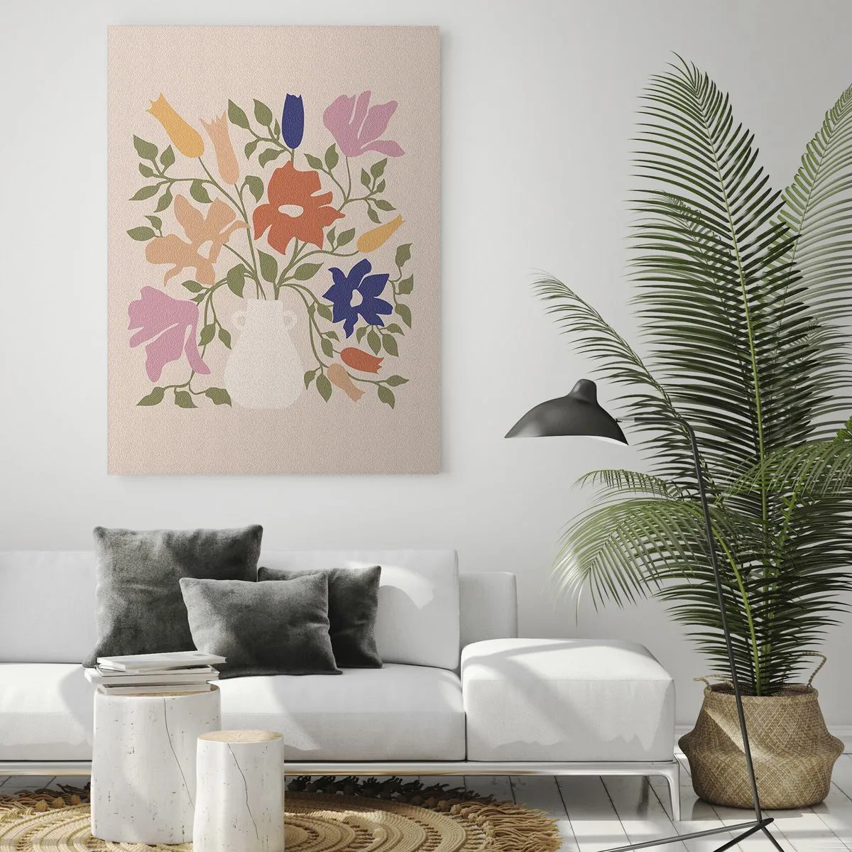 Glass picture - Delicate Bouquet - 50x70 cm