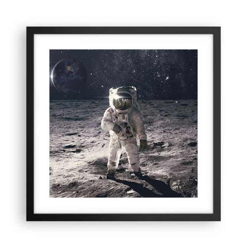 Poster in black frame - Greetings from the Moon - 40x40 cm