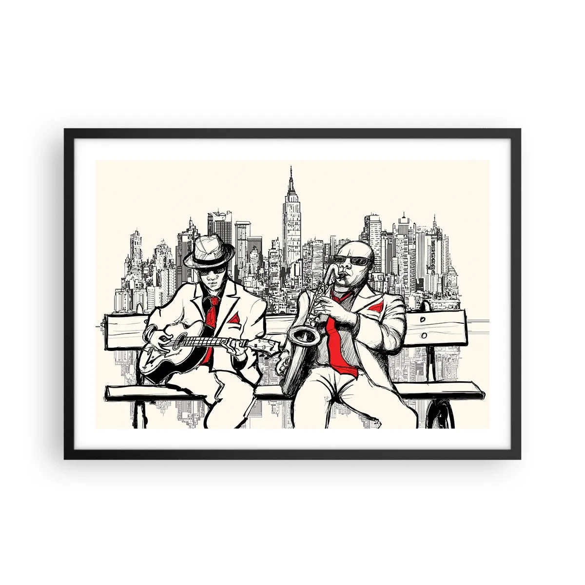Poster in black frame - New York Improvisation - 70x50 cm