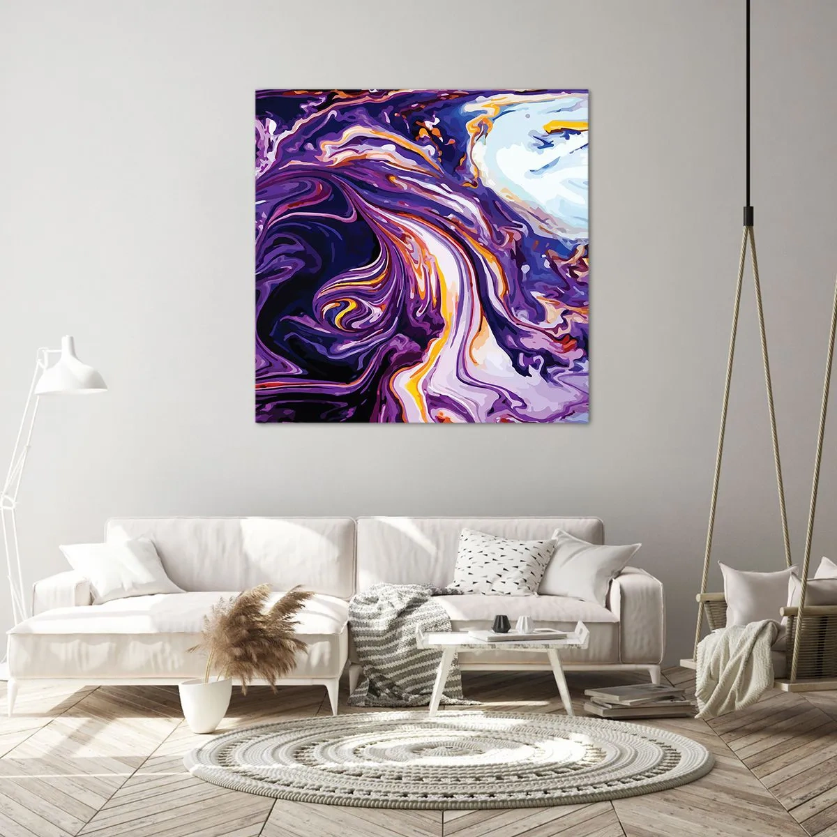 Canvas picture - Bending of Space in Purple - 40x40 cm