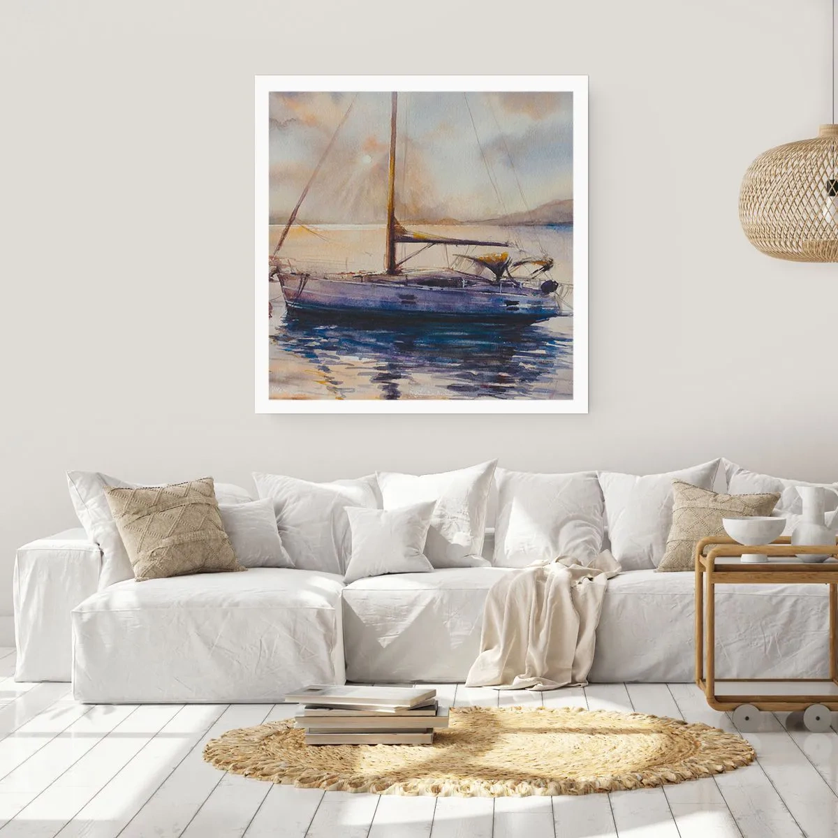 Poster - Evening in Harbour - 50x50 cm