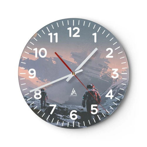 Wall clock - Clock on glass - Under an Unknown Star - 30x30 cm