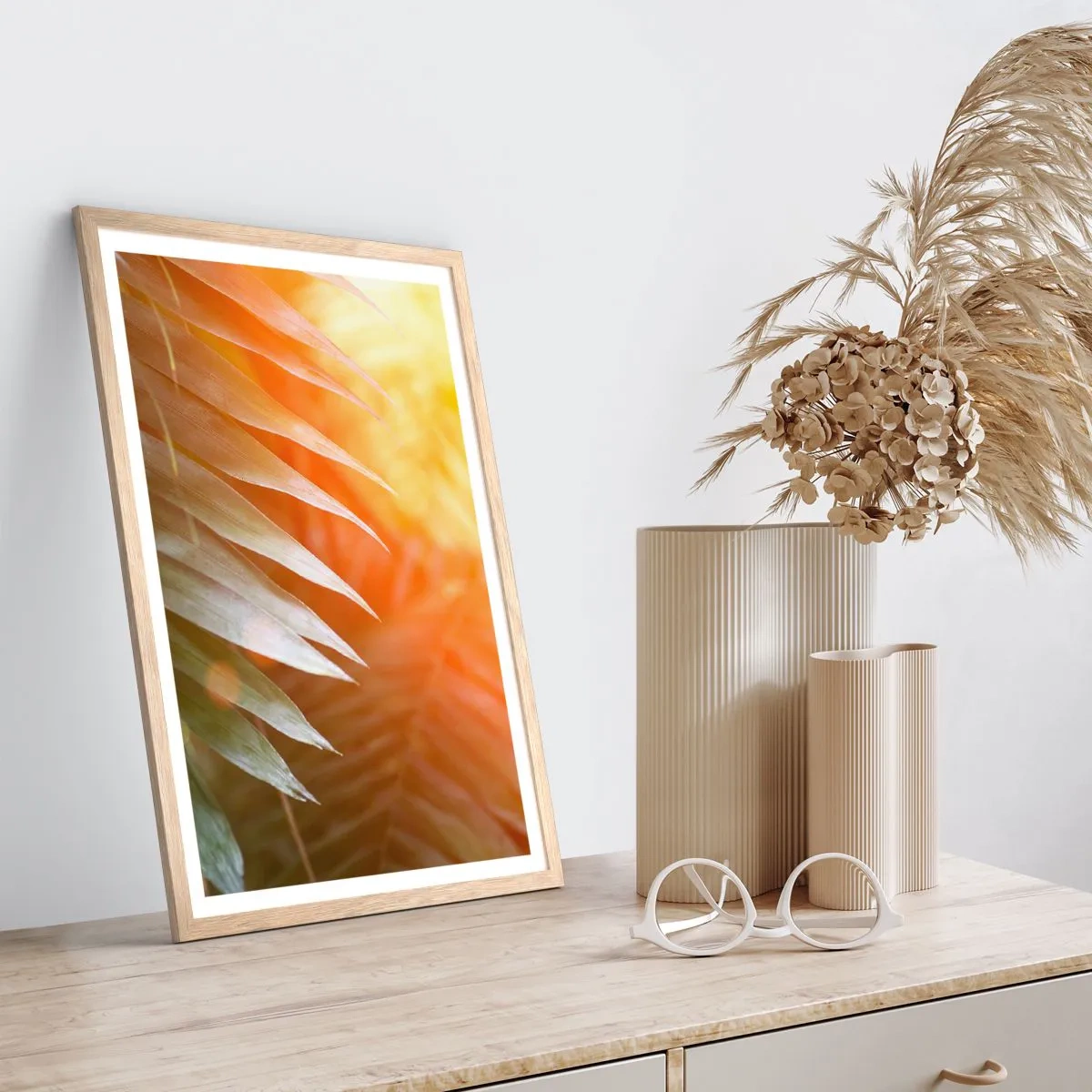 Poster in light oak frame - Morning in the Jungle - 30x40 cm