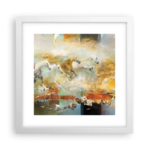 Poster in white frmae - Gallopping through the World - 30x30 cm
