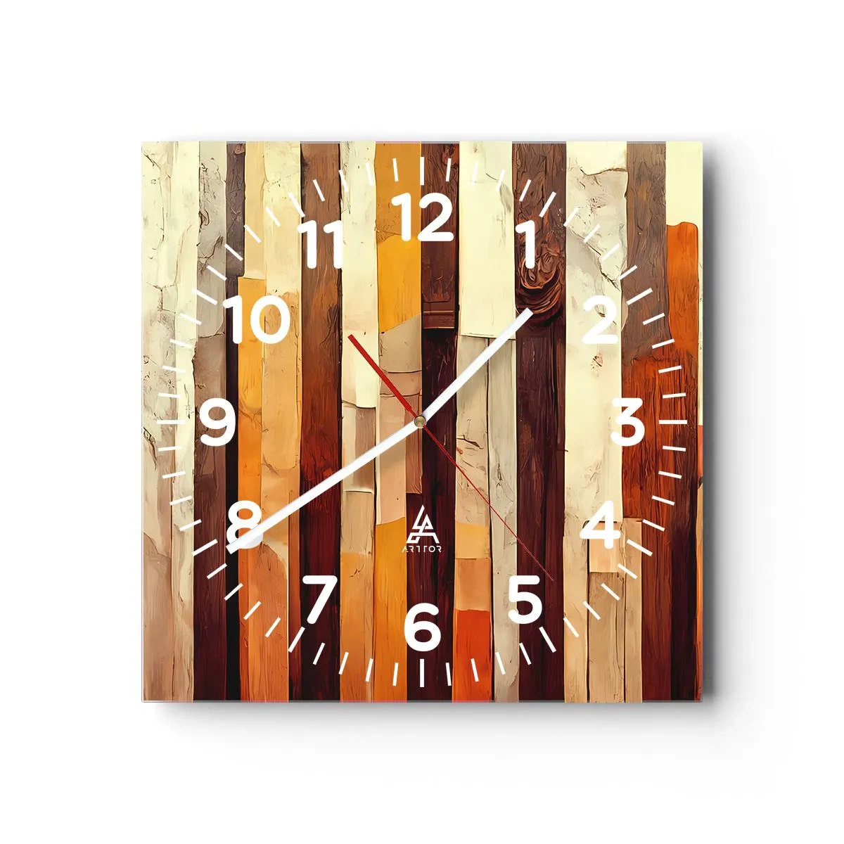 Wall clock - Clock on glass - Anthem of Forest Birds - 30x30 cm