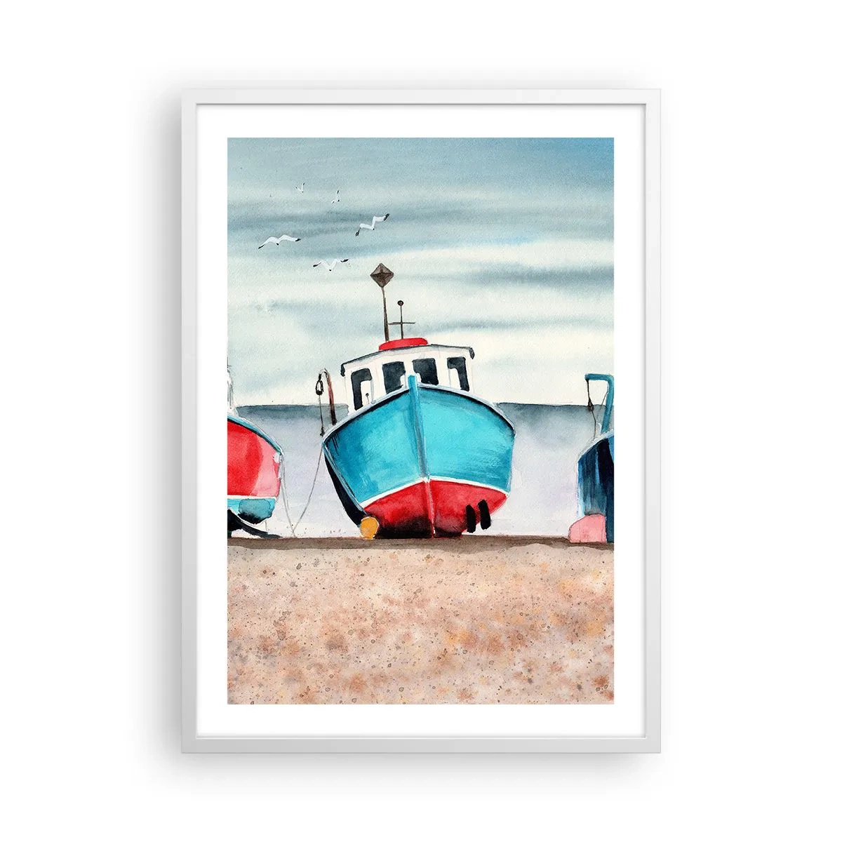 Poster in white frmae - Ready for Fishing - 50x70 cm