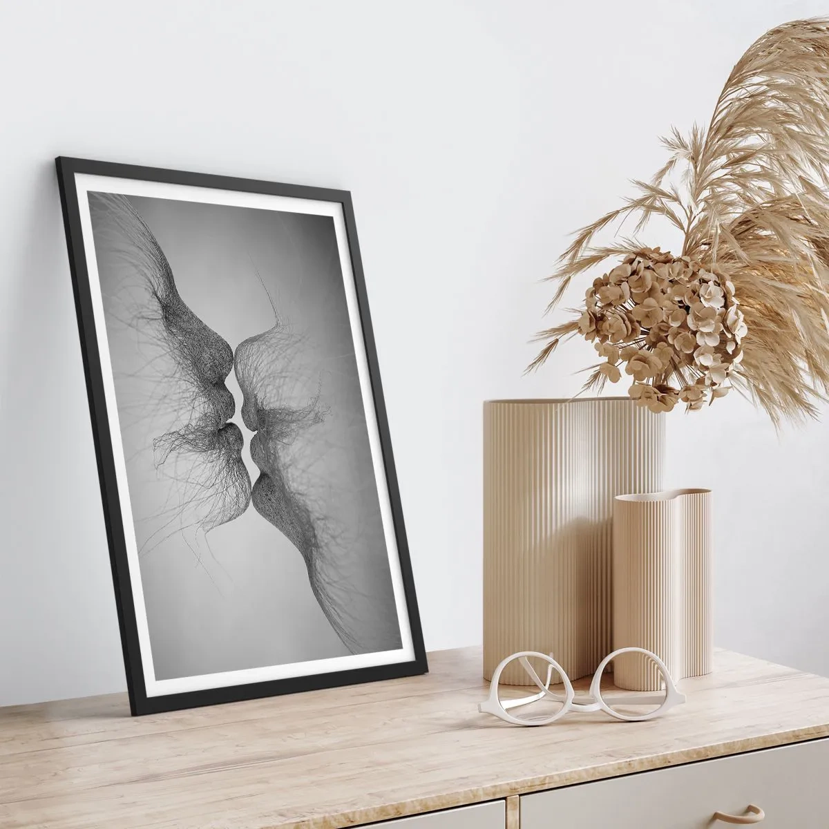 Poster in black frame - Kiss of the Wind - 30x40 cm