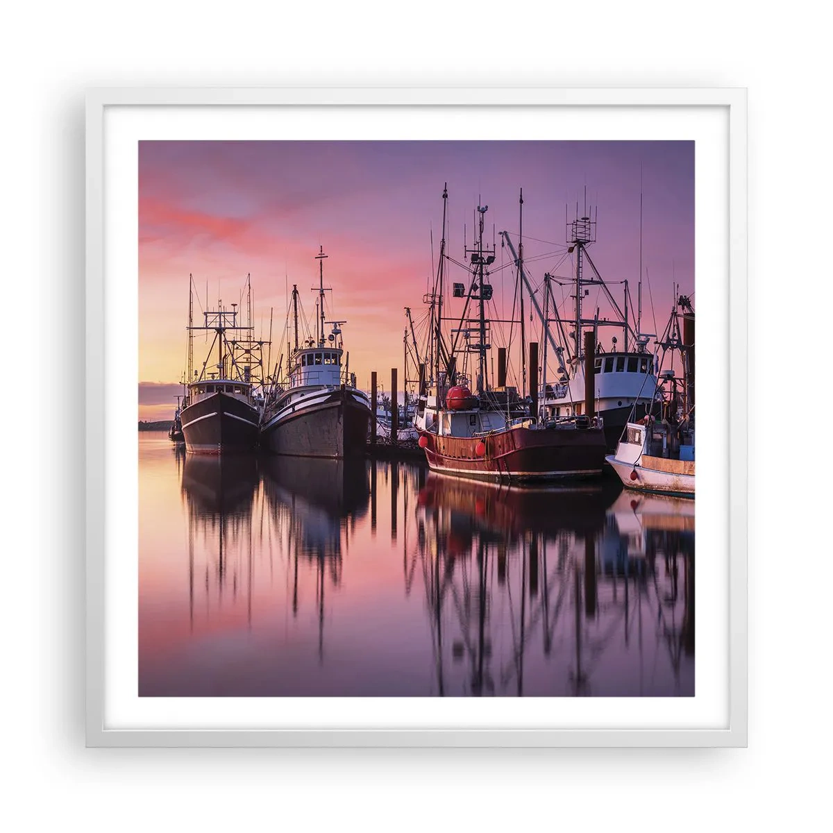 Poster in white frmae - Before Dawn - 60x60 cm