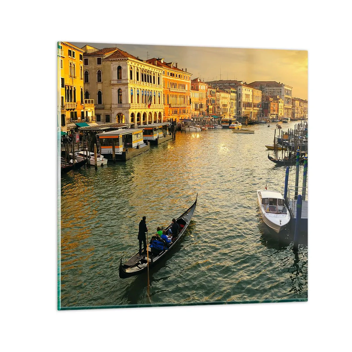 Glass picture - On the Sunny side of a Street - 50x50 cm