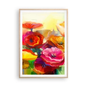 Poster in light oak frame - Not Only Red - 70x100 cm