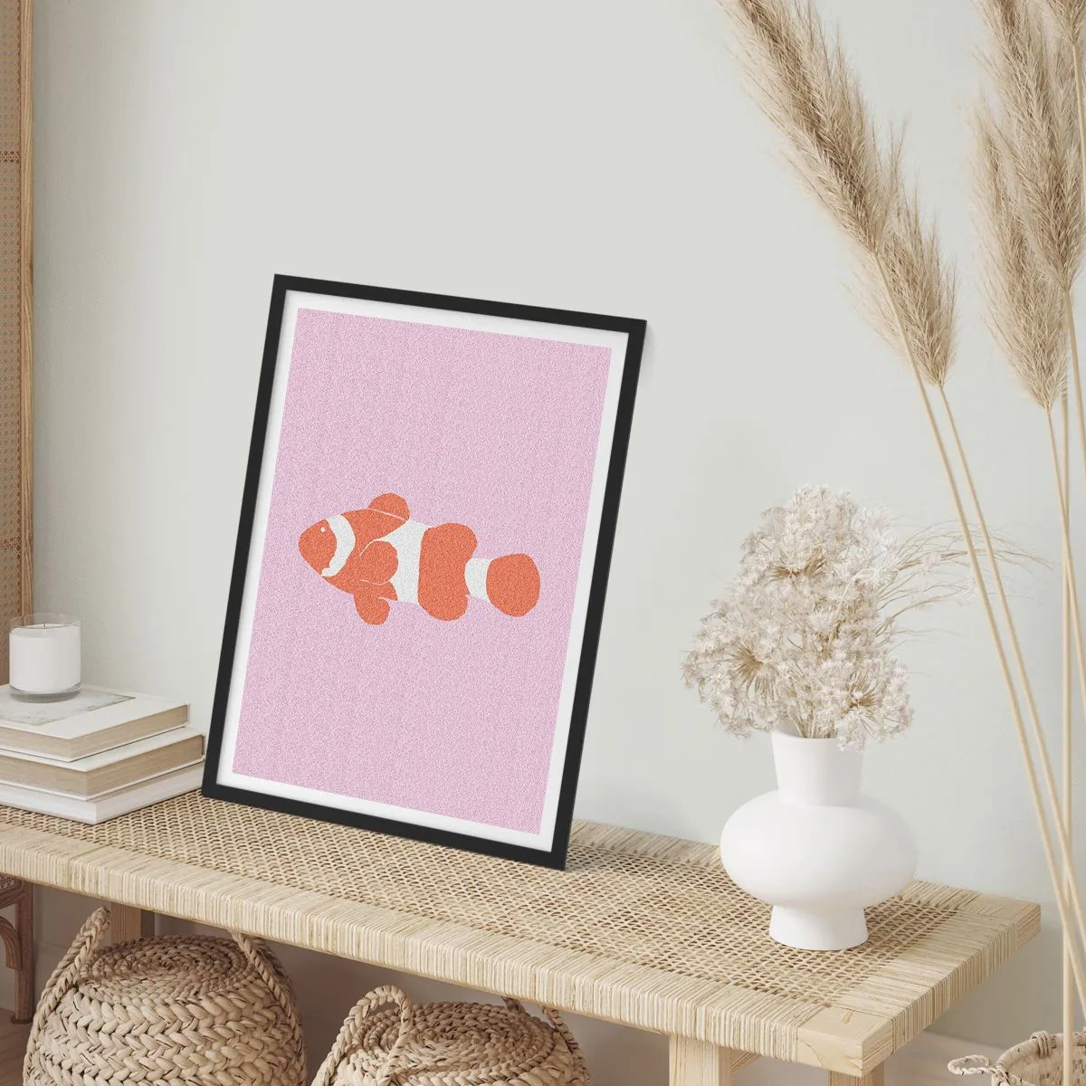 Poster in black frame - Coral Suits Her from Head to Tail - 40x50 cm