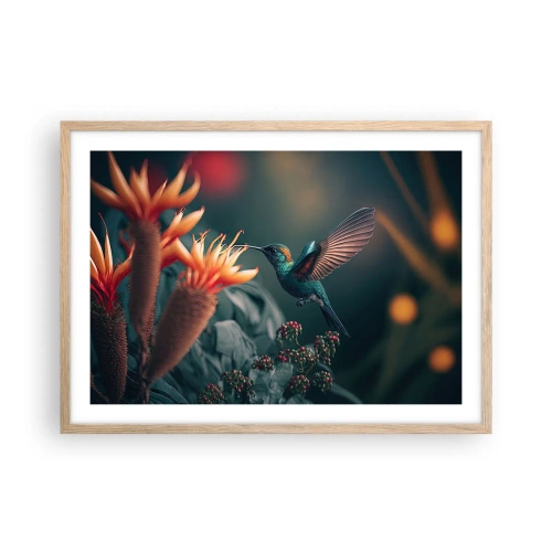 Poster in light oak frame - Really Colourful Life - 70x50 cm
