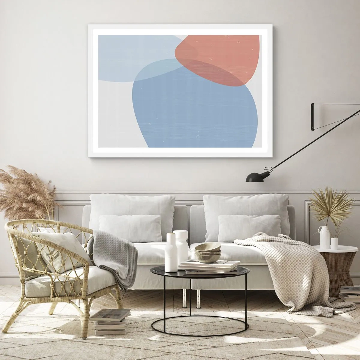 Poster in white frmae - Pastel Relations - 100x70 cm
