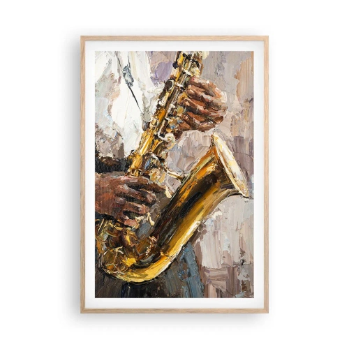 Poster in light oak frame - Time for a Solo - 61x91 cm