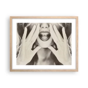 Poster in light oak frame - Coming! - 50x40 cm