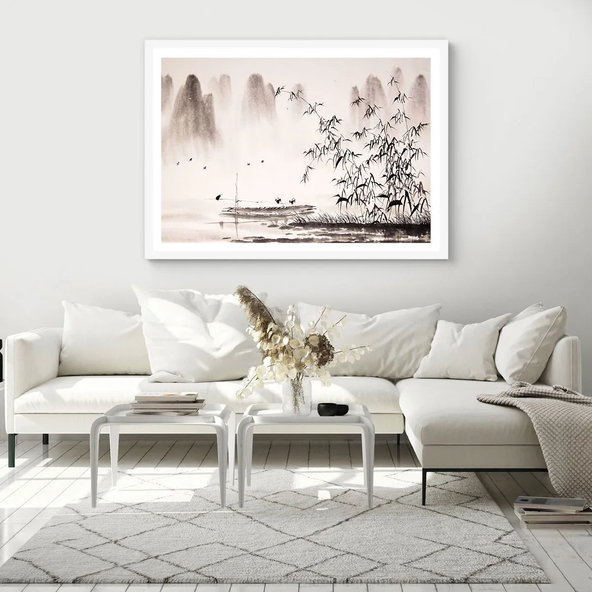 Poster in white frmae - Quiet As a Rice Field - 70x50 cm