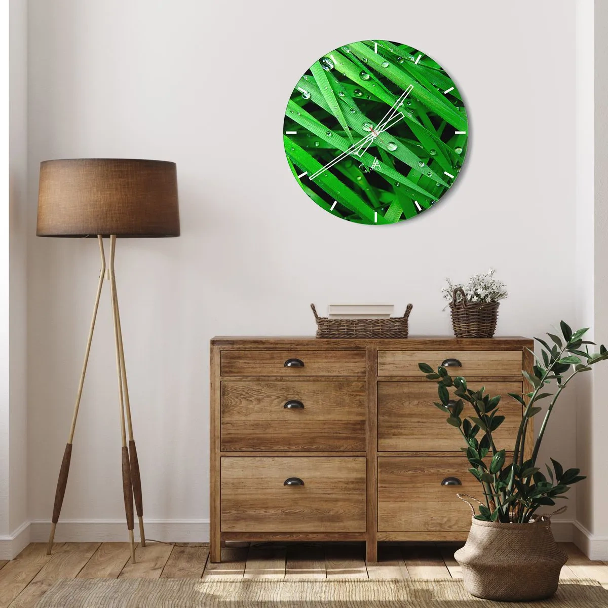 Wall clock - Clock on glass - Go Grren - 30x30 cm
