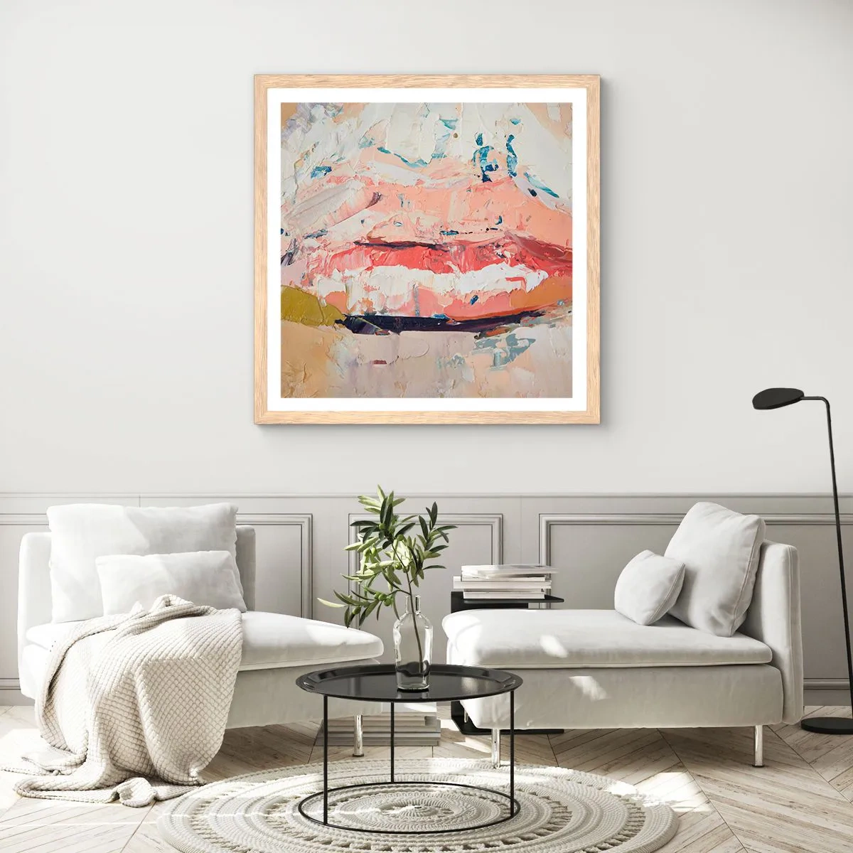 Poster in light oak frame - It Awakens the Senses - 60x60 cm