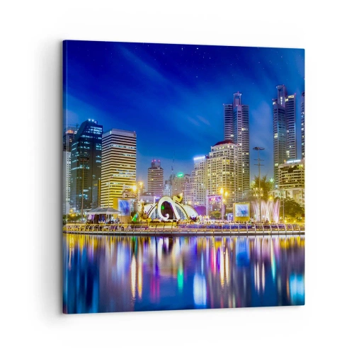 Canvas picture - Rainbow Night of a Metropolis - 60x60 cm