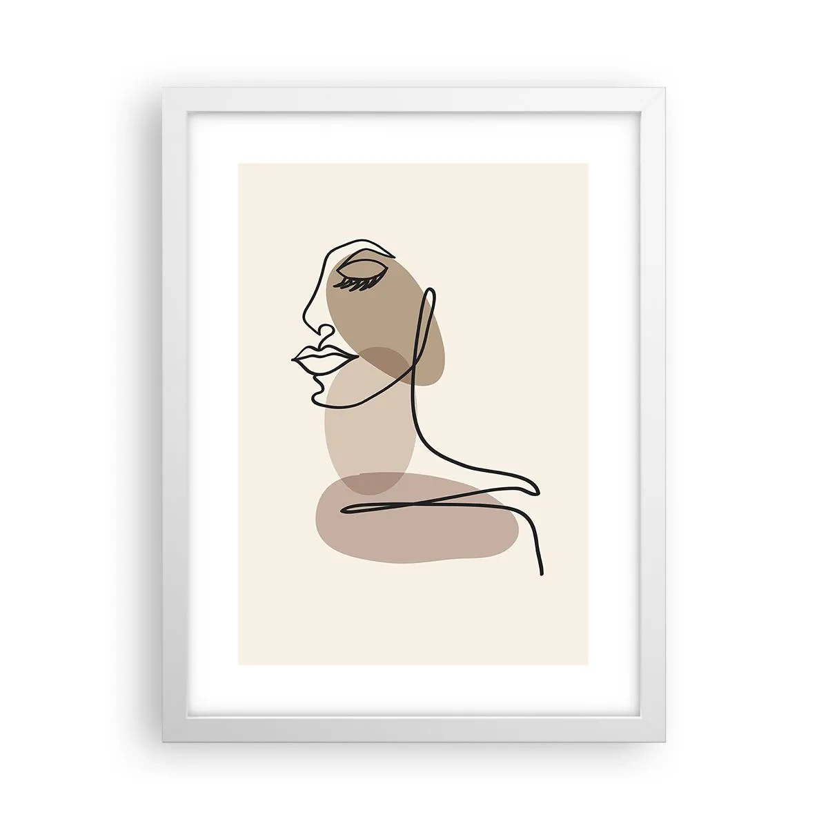 Poster in white frmae - Listening to Herself - 30x40 cm