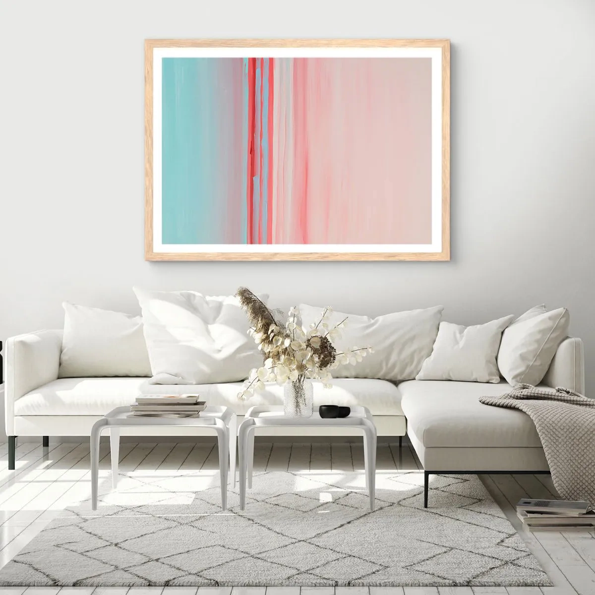 Poster in light oak frame - Abstract at Dawn - 91x61 cm