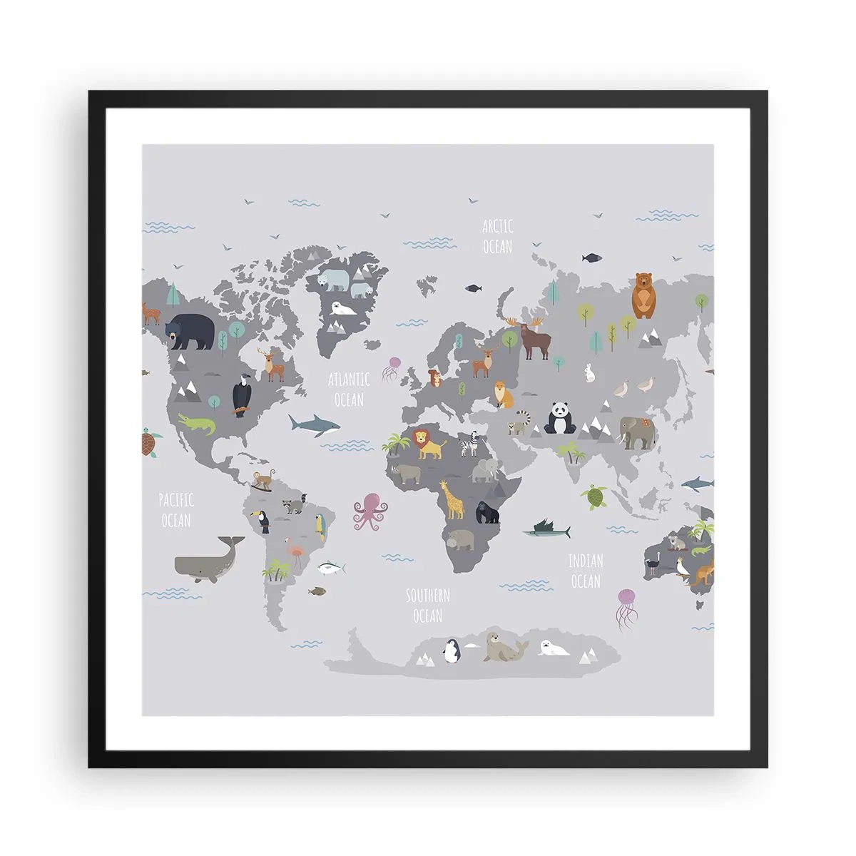 Poster in black frame - Tell Me Where You Are From - 60x60 cm