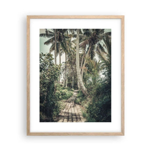 Poster in light oak frame - Palmtree Alley - 40x50 cm