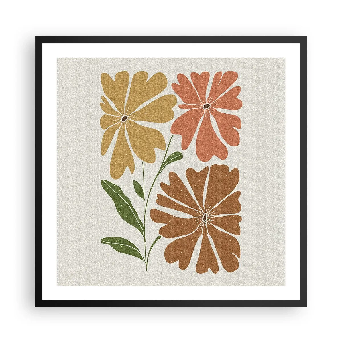 Poster in black frame - Nature and Geometry - 60x60 cm