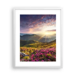 Poster in white frmae - Freshness of Mountain Morning - 40x50 cm