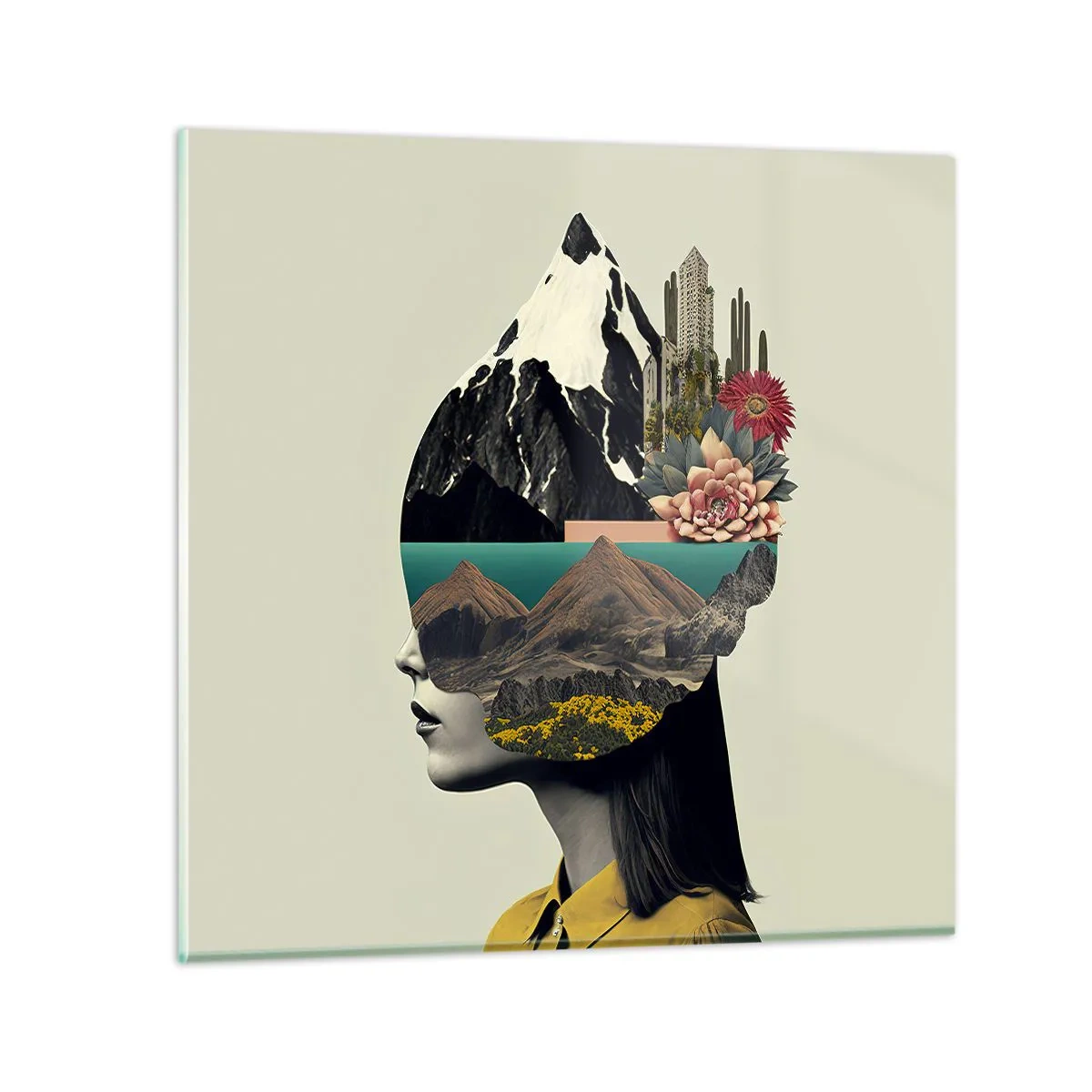 Glass picture - Woman - Always a Mystery - 60x60 cm