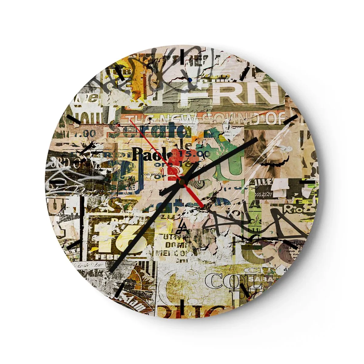 Wall clock - Clock on glass - So Much Is Going on - 40x40 cm