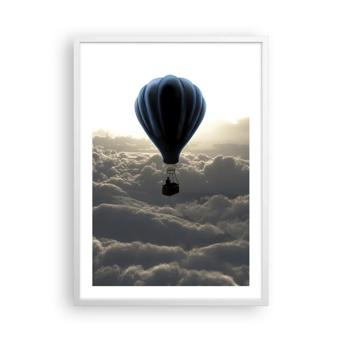 Poster in white frmae - Wanderer above Clouds - 50x70 cm
