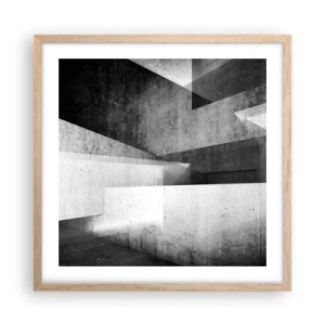 Poster in light oak frame - Structure of Space - 50x50 cm