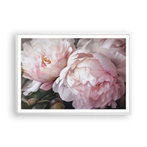 Poster in white frmae - Captured in Full Bloom - 100x70 cm