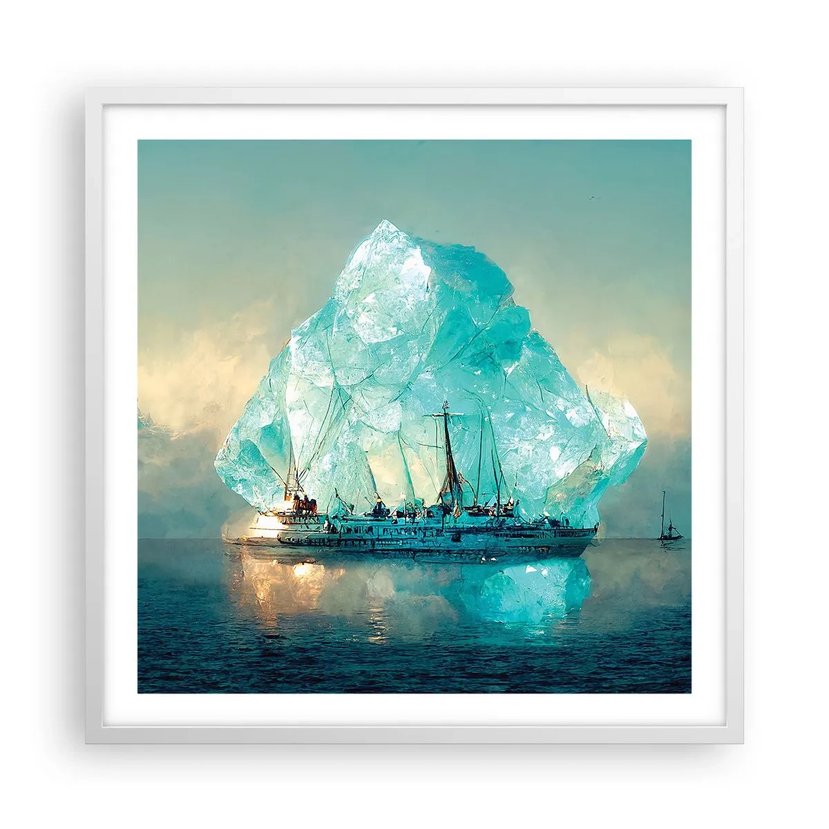 Poster in white frmae - Arctic Diamond - 60x60 cm