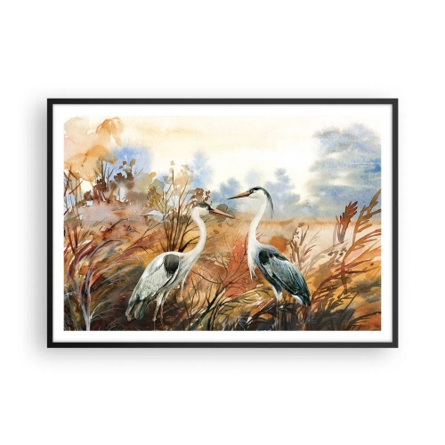 Poster in black frame - Where to in Autumn? - 100x70 cm