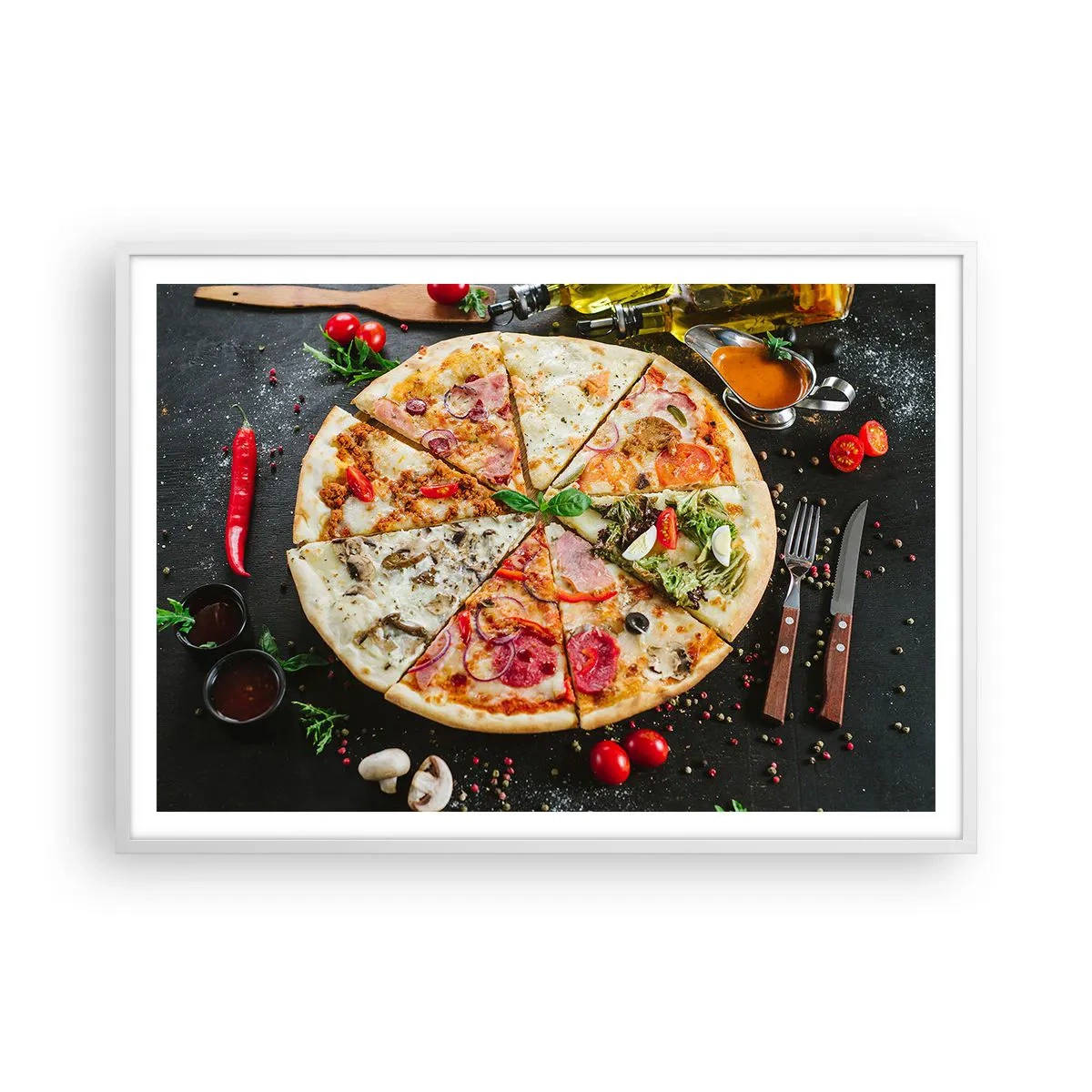 Poster in white frmae - Range of Flavours - 100x70 cm