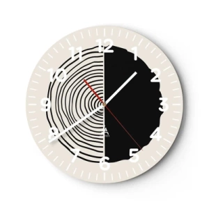 Wall clock - Clock on glass - Half-half - 40x40 cm