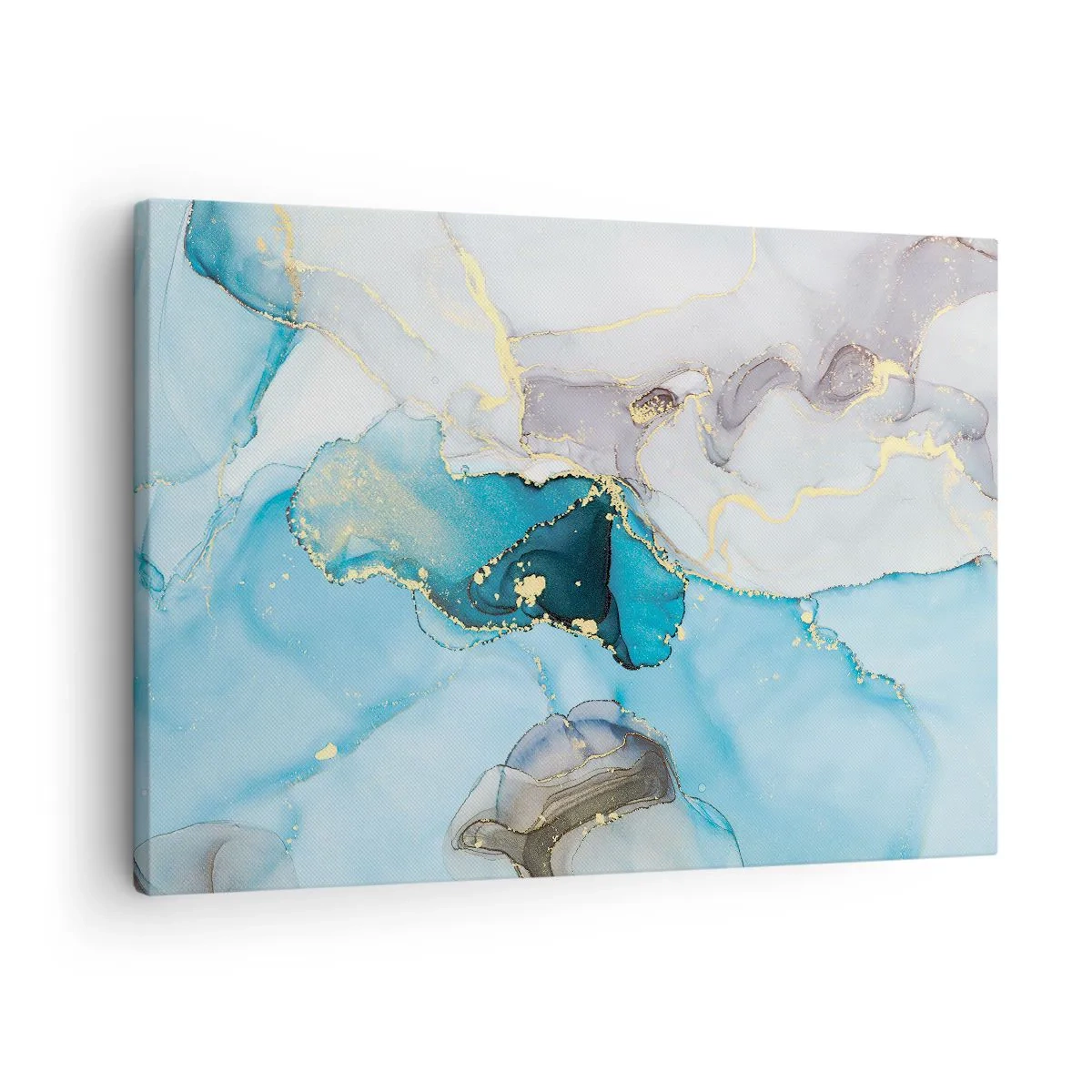 Canvas picture - Study in Grey and Turquoise Encounter - 70x50 cm