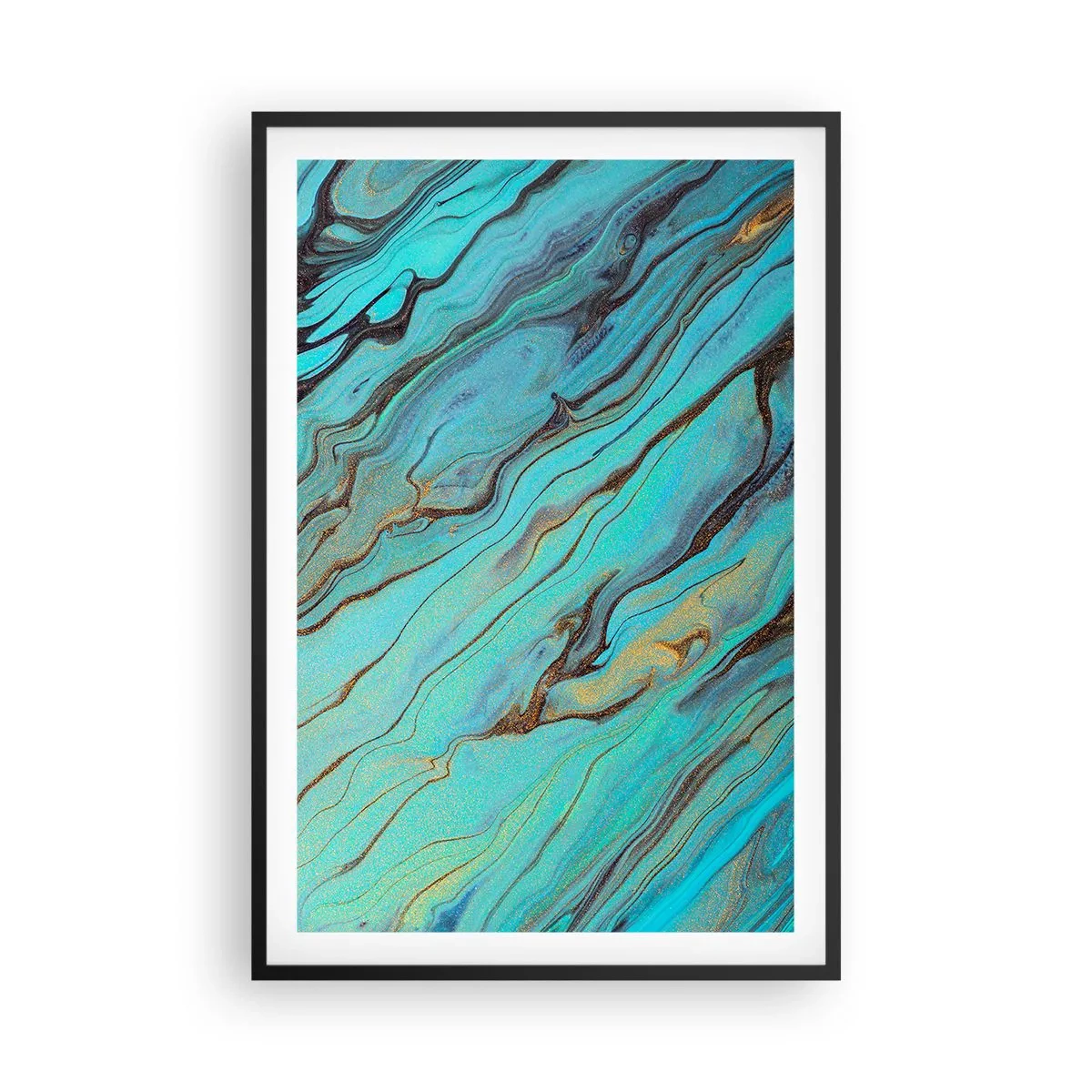 Poster in black frame - Turquoise Tide - 61x91 cm
