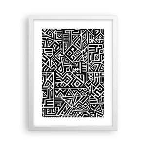 Poster in white frmae - Precolumbian Composition - 30x40 cm