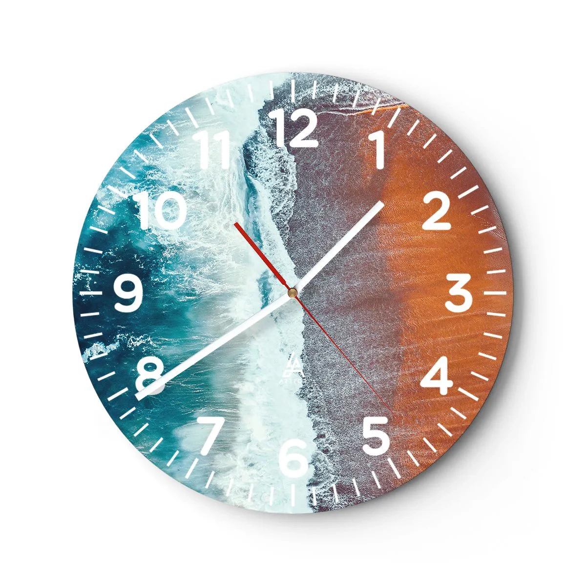 Wall clock - Clock on glass - Touch of the Ocean - 30x30 cm