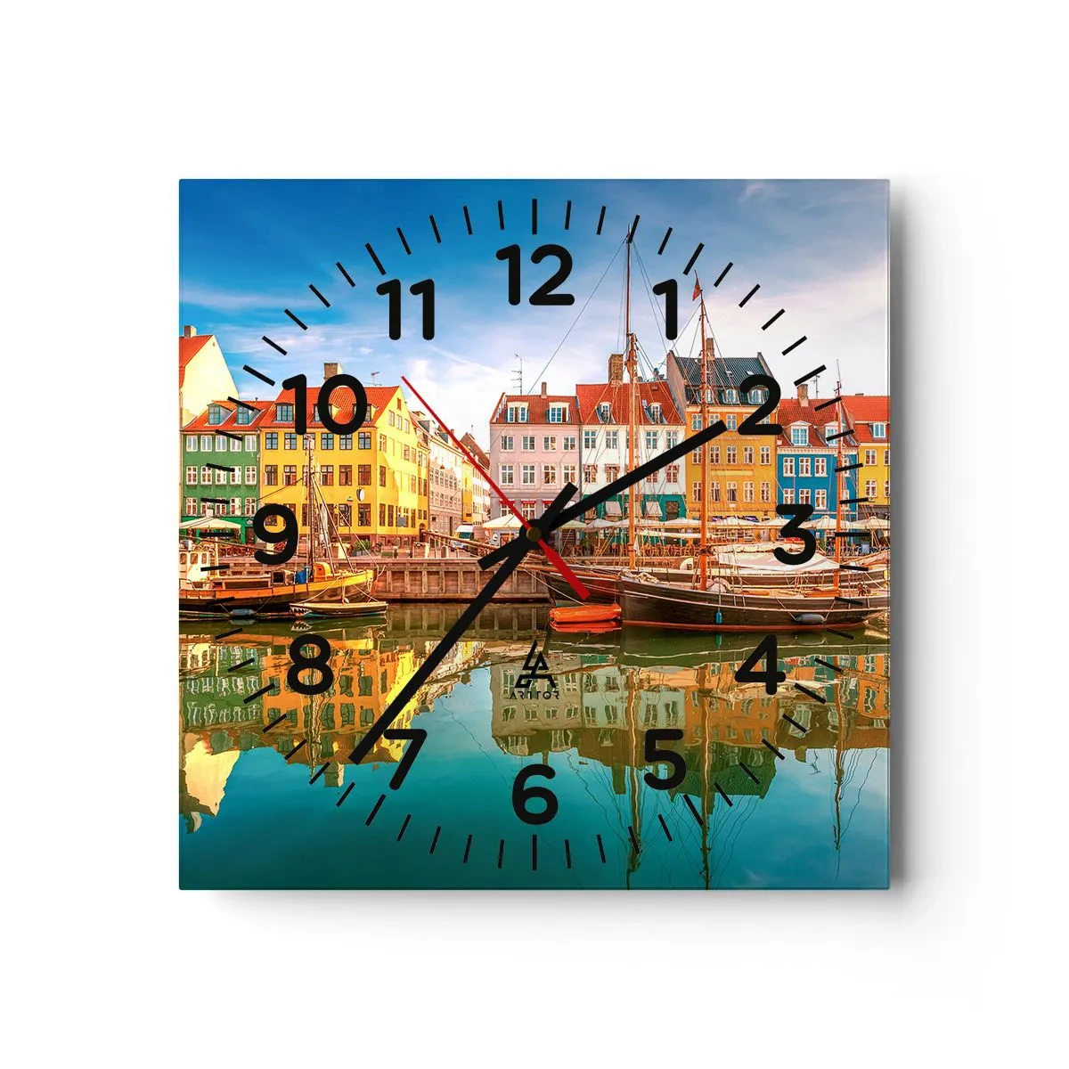 Wall clock - Clock on glass - By Water Smooth as a Mirror - 30x30 cm