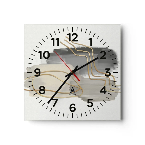 Wall clock - Clock on glass - Persistance and Movement - 40x40 cm