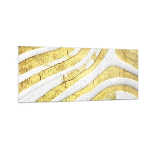 Glass picture - Composition in White and Gold - 100x40 cm