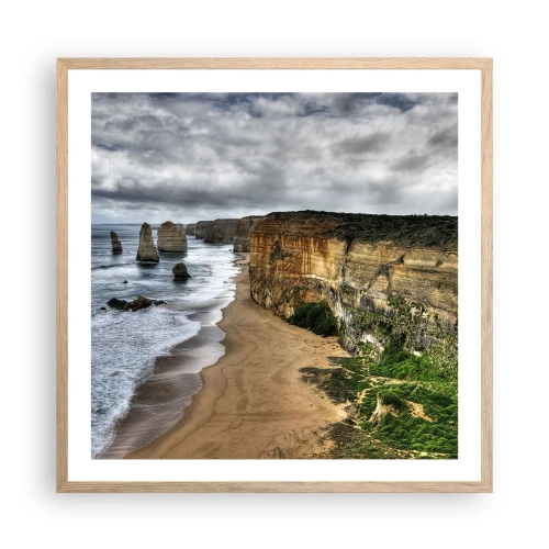 Poster in light oak frame - Raw Beauty - 60x60 cm