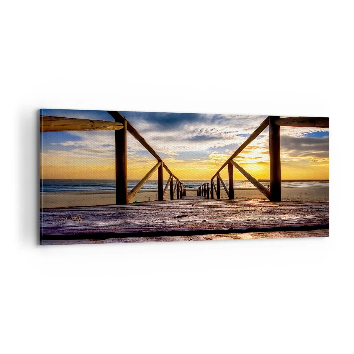 Canvas picture - Straight to a Quiet Beach at Sunset - 100x40 cm