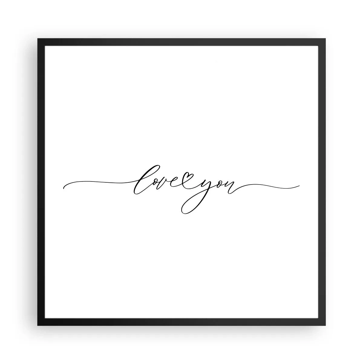 Poster in black frame - Black on White - 60x60 cm