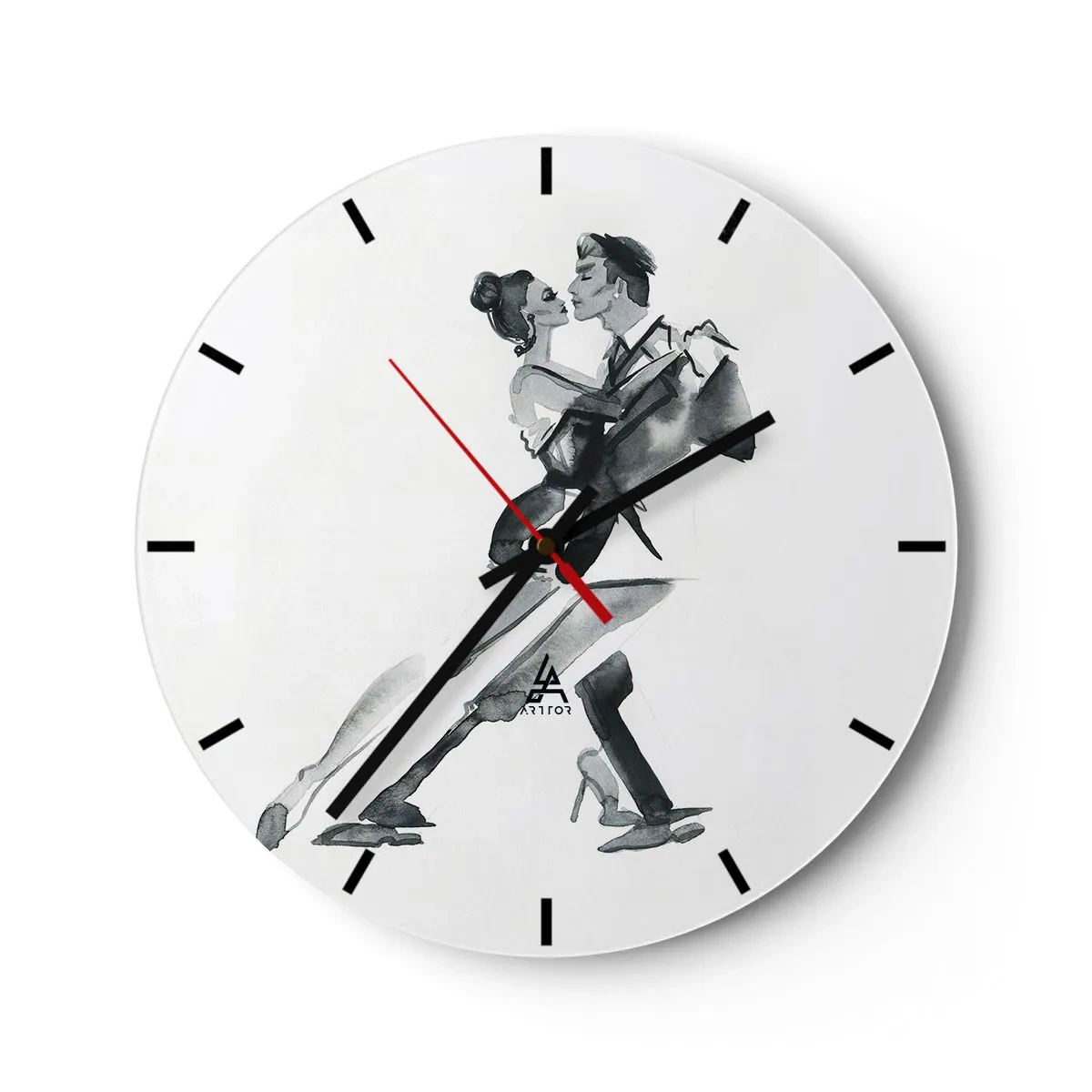 Wall clock - Clock on glass - In One Rhythm - 40x40 cm